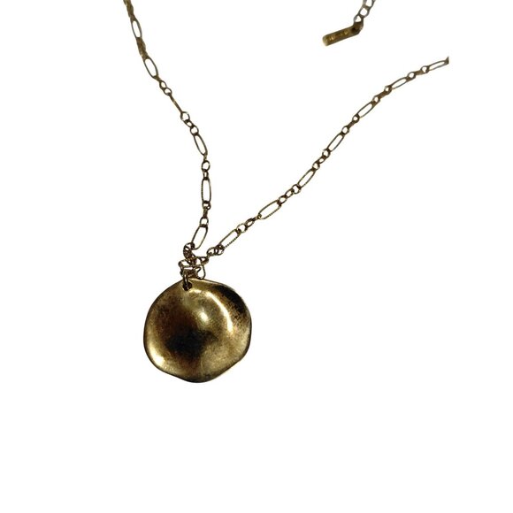 Chan Luu Gold Over Sterling Mirage Coin Pendant Necklace 16-18" Blue Stone - Picture 8 of 8